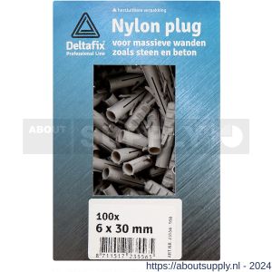 Deltafix nylon plug grijs 6x30 mm doos 100 stuks - S21901175 - afbeelding 1