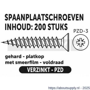 Private-Label spaanplaatschroef platkop-kruiskop verzinkt 6.0x50 mm doos 200 stuks - S21905159 - afbeelding 2