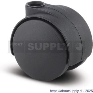 Tente meubelwiel met gat zwart 40x8 mm maximaal 10 kg - S21904984 - afbeelding 1