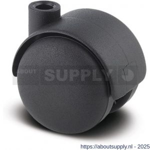 Tente meubelwiel met gat zwart 50 mmx8 mm maximaal 40 kg - S21904985 - afbeelding 1