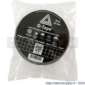 D-Tape ducttape zelfklevend extra kwaliteit verwijderbaar stage gaffer zwart 50 m x 50x0.34 mm - S21902789 - afbeelding 1