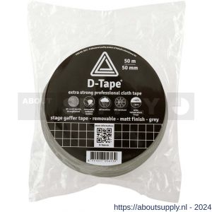 D-Tape ducttape zelfklevend extra kwaliteit verwijderbaar stage gaffer grijs 50 m x 50x0.34 mm - S21902791 - afbeelding 1