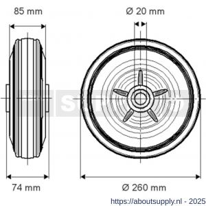 Tente luchtband zwart 260 mm maximaal 150 kg - S21904978 - afbeelding 2