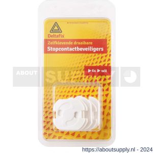 Deltafix stopcontactbeveiliger zelfklevend wit verpakking 6 stuks - S21904310 - afbeelding 1
