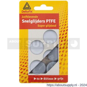 Deltafix snelglijders PTFE zelfklevend grijs 25 mm verpakking 4 stuks - S21904042 - afbeelding 1