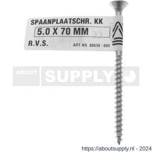 Deltafix spaanplaatschroef platkop kruiskop RVS A2 6.0x90 mm - S21902354 - afbeelding 1