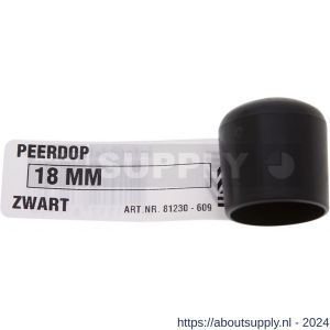 Deltafix peerdop zwart 20 mm - S21904105 - afbeelding 1