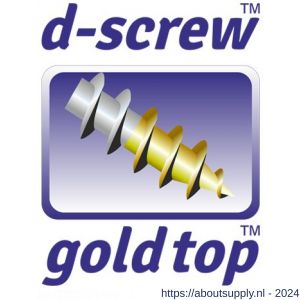 D-Screw Gold-Top spaanplaatschroef platkop Torx nibs snijpunt smeerfilm verzinkt 4.0x30 mm - S21902363 - afbeelding 2