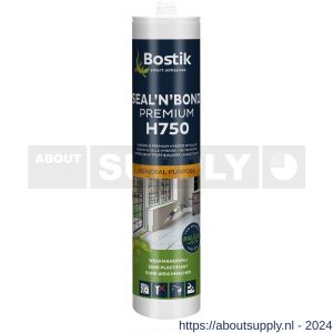 Bostik H750 Seal 'n' Bond Premium afdichtingslijm-kit 290 ml wit patroon - S51250156 - afbeelding 1
