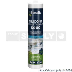 Bostik S960 Silicone Non Staining siliconenkit sanitair neutraal 310 ml transparant - S51250284 - afbeelding 1