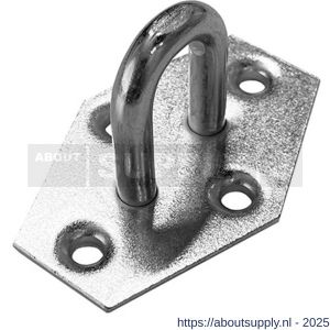 QlinQ oog op plaat 57x35x5 mm verzinkt - S40850219 - afbeelding 1