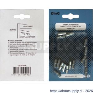 QlinQ kastplankdrager verzinkt rond 5/5 mm set 16 stuks - S40850276 - afbeelding 2