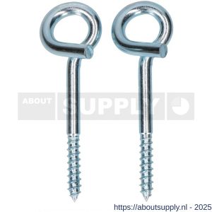 QlinQ krulhaak 10x140 mm houtdraad verzinkt set 2 stuks - S40850207 - afbeelding 1