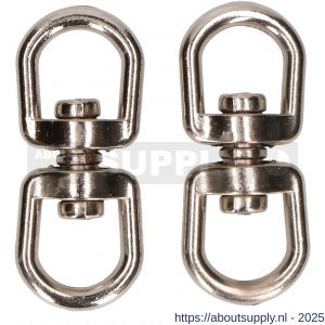 QlinQ touwwervel 16 mm vernikkeld set 2 stuks - S40850245 - afbeelding 1