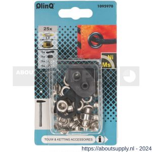 QlinQ zeilring 6 mm vernikkeld set 25 stuks met tool - S40850100 - afbeelding 1