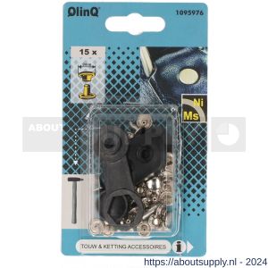 QlinQ holniet 9 mm vernikkeld met tool set 15 stuks - S40850074 - afbeelding 1