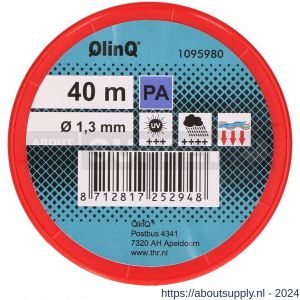 QlinQ multikoord polyamide 1.3 mm gedraaid rood-wit 40 m rol - S40850151 - afbeelding 1
