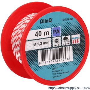 QlinQ multikoord polyamide 1.3 mm gedraaid rood-wit 40 m rol - S40850151 - afbeelding 4