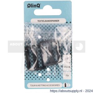 QlinQ textielbandspanner 25 mm zwart set 4 stuks - S40851039 - afbeelding 1