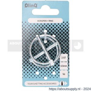QlinQ borgpen met ring 4.5 mm verzinkt set 2 stuks - S40850092 - afbeelding 1