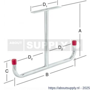 QlinQ plafondhaak-T 293x430x180x52 mm verzinkt - S40851024 - afbeelding 2