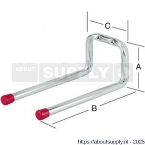 QlinQ wandhaak dubbel recht 78x198 mm verzinkt - S40851007 - afbeelding 2