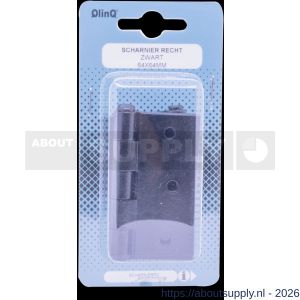 QlinQ scharnier 64x64 mm verzinkt zwart set 2 stuks blister - S40850478 - afbeelding 2