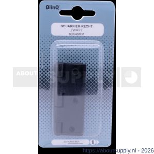 QlinQ scharnier 60x46 mm verzinkt zwart set 2 stuks blister - S40850481 - afbeelding 2