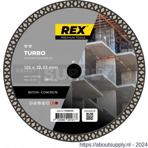 REX Turbo diamantzaagblad 125 mm asgat 22.23 mm beton - S40841270 - afbeelding 1