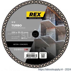 REX Turbo diamantzaagblad 230 mm asgat 22.23 mm beton - S40841271 - afbeelding 1
