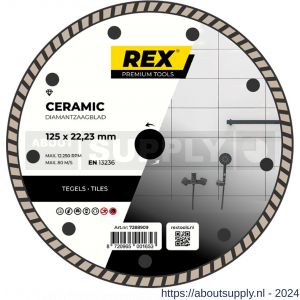 REX Ceramic diamant tegelzaagblad 125 mm asgat 22.23 mm tegels-natuursteen - S40841273 - afbeelding 1