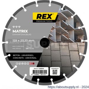 REX Matrix diamantzaagblad 125 mm asgat 22.23 mm universeel-beton - S40841268 - afbeelding 1