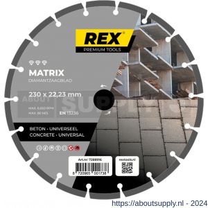 REX Matrix diamantzaagblad 230 mm asgat 22.23 mm universeel-beton - S40841269 - afbeelding 1