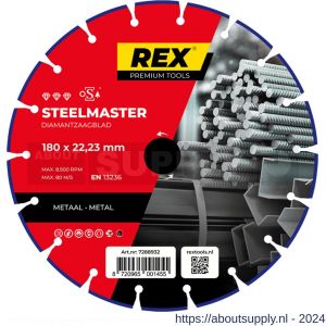 REX Steelmaster diamantzaagblad 180 mm asgat 22.23 mm metaal - S40841266 - afbeelding 1