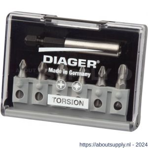 Diager Torsion bitset geleverd in koffer 7-delig Pozidriv PZ-PH - S40877143 - afbeelding 1