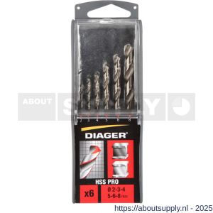 Diager HSS PRO staalborenset 6 stuks 2-3-4-5-6-8 mm - S40877195 - afbeelding 3