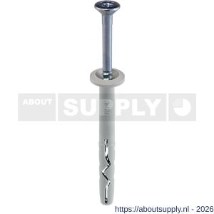 Klimas SMNK slagplug nylon 6x40 mm brede kraag Pozidriv PZ 2 verzinkt - S40897170 - afbeelding 2