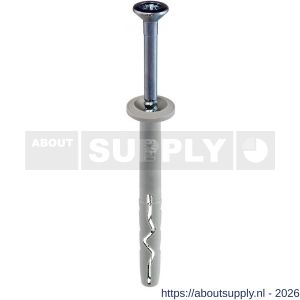 Klimas SMNK slagplug nylon 6x40 mm brede kraag Pozidriv PZ 2 verzinkt - S40897170 - afbeelding 1