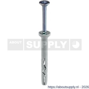 Klimas SMN slagplug nylon 10x220 mm verzonken kraag Pozidriv PZ 3 verzinkt - S40897169 - afbeelding 2