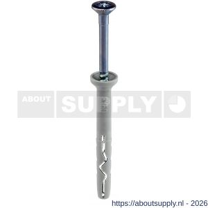 Klimas SMN slagplug nylon 10x220 mm verzonken kraag Pozidriv PZ 3 verzinkt - S40897169 - afbeelding 1