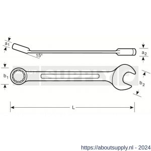 Bahco NS002 vonkvrije ringsteeksleutel AL-BR aluminium brons 16 mm - Y33009238 - afbeelding 3