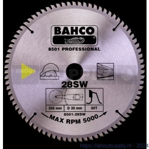 Bahco 8501-SW cirkelzaagblad hardmetaal hout 216x30 mm 48T - Y33010636 - afbeelding 1