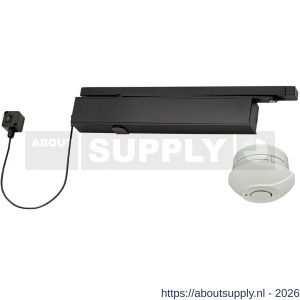 Maasland 8144BKB vrijloopdeurdranger met glijarm voor kop- en bladmontage sterkte 3-6 zwart met - S11301828 - afbeelding 1