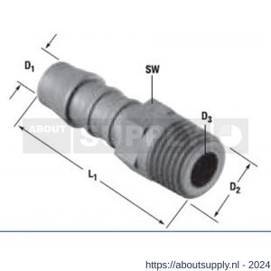 Norma slangverbinder koppeling Normaplast GES 12 R 1/2 inch - S11551767 - afbeelding 1