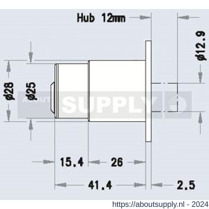 Evva drukcilinder NL diameter 22 mm stiftsleutel conventioneel plan messing vernikkeld - S22102642 - afbeelding 2
