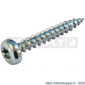 Neutraal 304 spaanplaatschroef panhead 3.5x20 mm Torx TX 10 staal gehard verzinkt - S50002218 - afbeelding 1
