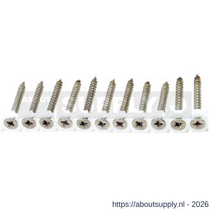 QZ 823 bandschroef spaanplaatschroef platkop 4.0x25 mm Pozidriv PZ 2 RVS A2 - S50001057 - afbeelding 1