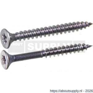 QZ 825 spaanplaatschroef platkop 4.5x40 mm Torx TX 20 RVS A2 - S50001019 - afbeelding 1