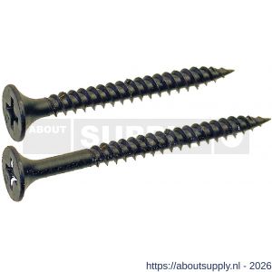 Neutraal 331 snelbouwschroef fijne draad type S trompetkop 4.2x65 mm Phillips PH 2 staal gehard gefosfateerd zwart 500 - S50002195 - afbeelding 1
