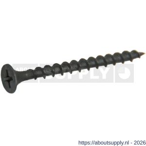 QZ 832 snelbouwschroef grove draad type C trompetkop 3.9x25 mm Phillips PH 2 staal gehard gefosfateerd zwart - S50000234 - afbeelding 1